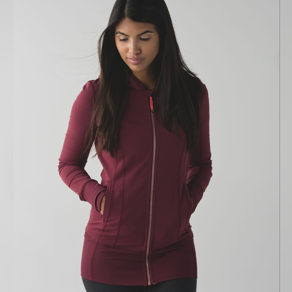 Lululemon Daily Practice Jacket with Hood - Wine Berry - Size 2
